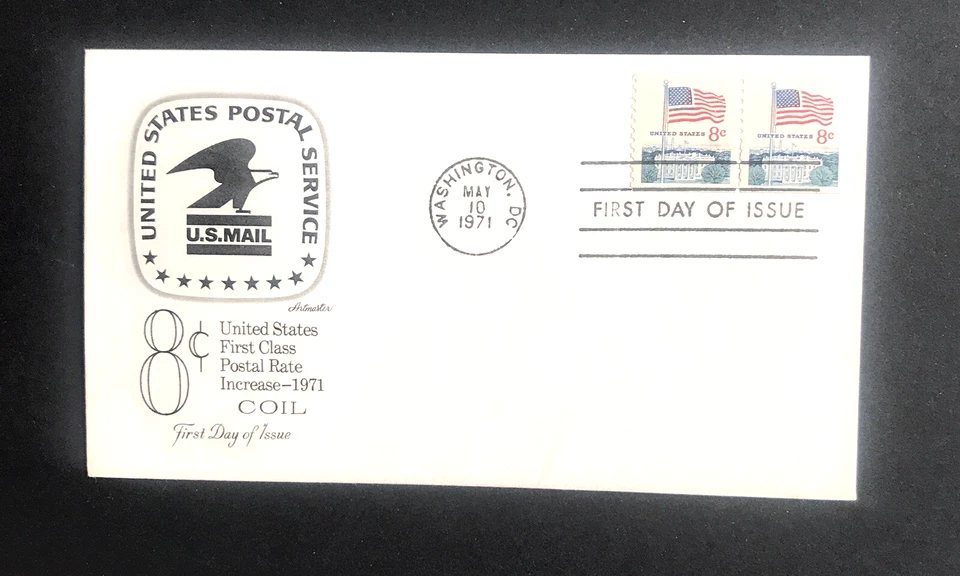 U.S. 1971 FIRST CLASS RATE INCREASE COIL FDC - Image 1 of 1