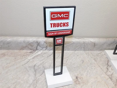 Advertising General Motors GMC Trucks Car Dealership Desk Top Sign, Repro, Nice - Image 1 of 4