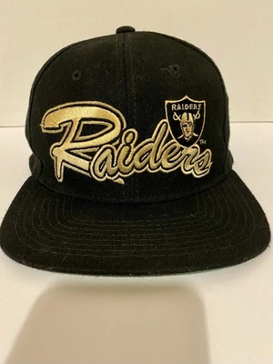 De colección Starter Raiders Team NFL Snapback Sombrero Años 90 Gorra Negra Mezcla Lana 7-7 3/4 Foto 1 de 4