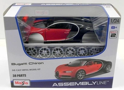 Maisto 1/24 Scale Diecast Kit 39514 - Bugatti Chiron - Red Black - Image 1 of 4