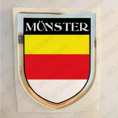 ALL3DSTICKERS Aufkleber Münster Deutschland Wappen Kfz-Aufkleber Emblem Flagge 3D Fahne Auto