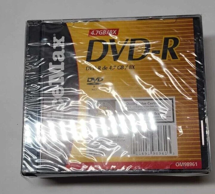 Office Max OM98961 10 Pack DVD-R 8X 4.7GB Recordable Blank Media DVDS NEW - Image 1 of 2