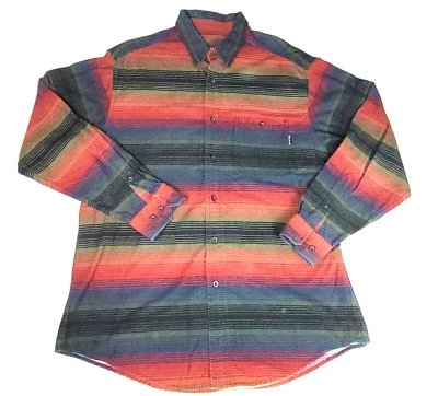 VTG Woolrich Flannel Striped LS Aztec Shirt Button Down Outdoors Men's XL - Image 1 of 4