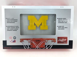 Rawlings NCAA Over-the-Door Basketball Hoop Set Università Michigan Wolverines - Foto 1 di 2