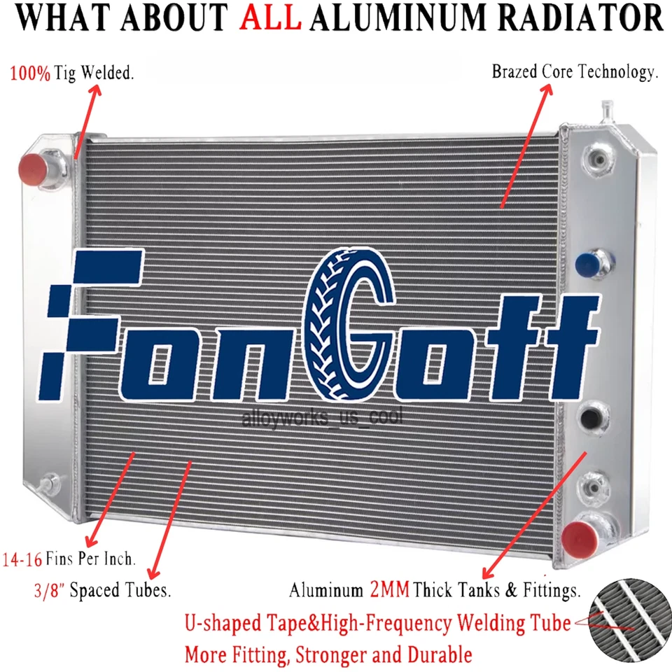 3 Core Aluminum Radiator For Chevy C60 C70 Kodiak GMC C6000 Topkick 6.0L 6.6L US - Image 1 of 4