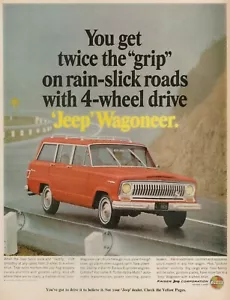 1966 Jeep Vintage Print Ad You get double the "grip" on rain-slick road with - Bild 1 von 1