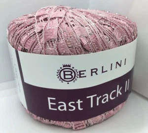 Berlini East Track II #103 Pink Crystal with Silver Glitz Ladder Ribbon Yarn 50g - Picture 1 of 6