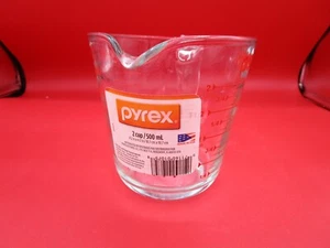 Pyrex Prepware 2-Cup Glass Measuring Cup Clear Red USA Made - Picture 1 of 4