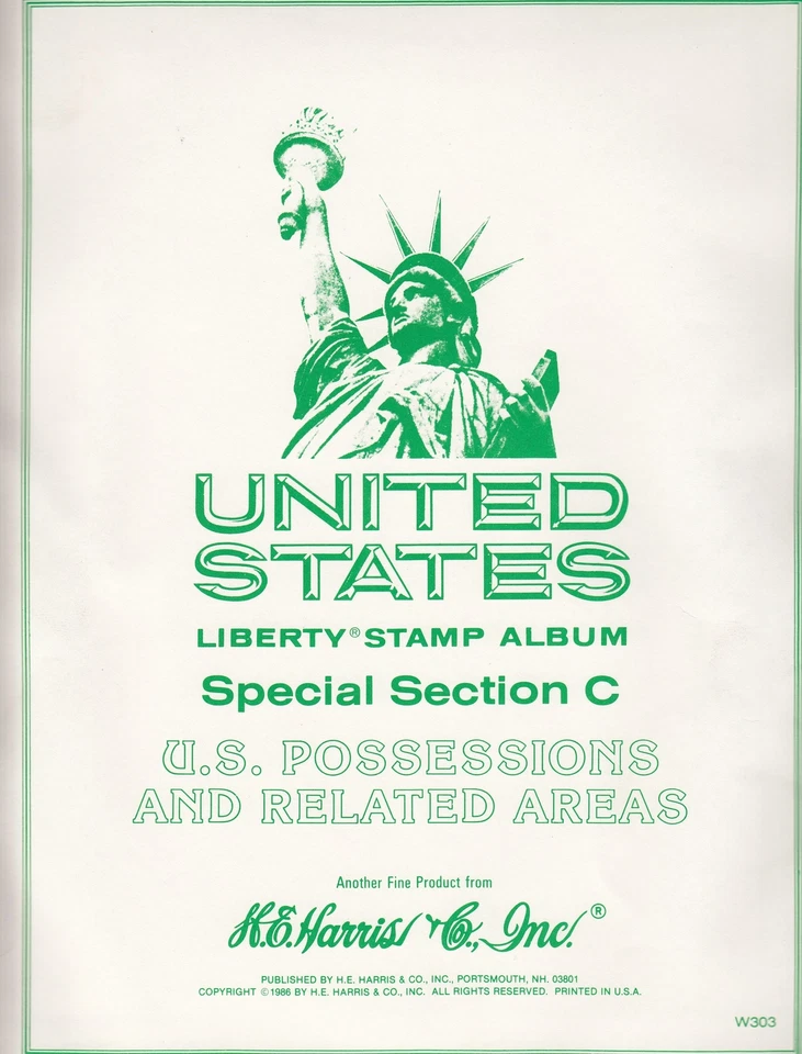 Páginas de álbum de estampillas Harris sección especial C posesiones de Estados Unidos y territorios relacionados Foto 1 de 1