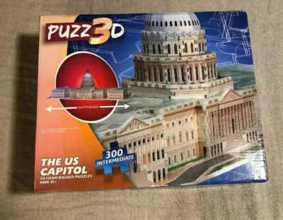  Milton Bradley Puzz3D THE US CAPITOL 300 Pc 3D Foam Backed Puzzle  - Image 1 of 2