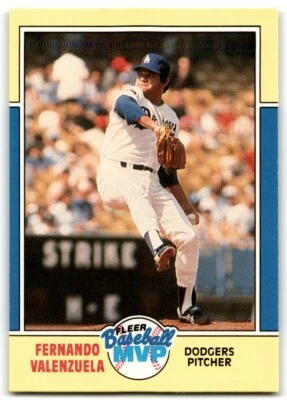 1988 FLEER BASEBALL MVP'S FERNANDO VALENZUELA LOS ANGELES DODGERS #38 - Image 1 of 2