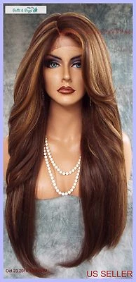 25" LONG LACE FRONT DEEP CPART HIGH HEAT SAFE WIG CLR FS8.27.613 SEXY 1096 NEW - Image 1 of 4