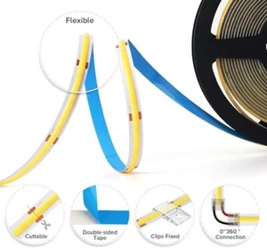 New Flexible 16.4ft or 5 meters 12VDC LED 4000K Neutral Daylight White Lighting - Picture 1 of 8