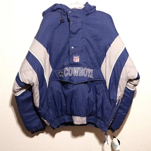 Neu mit Etikett Vintage 90er Starter Pro Line Dallas Cowboys Pullover Kapuzenjacke Herren XL - Bild 1 von 18
