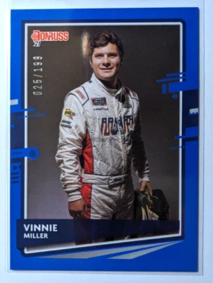 2021 DONRUSS RACING BLUE VINNIE MILLER 025/199 - Image 1 of 2