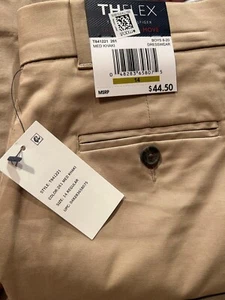 Tommy Hilfiger ThFlex Flat Front Dress Pants Boys Khaki Sz 14R - Picture 1 of 7
