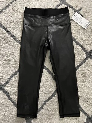 Lululemon Women's Power Position SHR Crop Pant 21" Size 6 Black Matte Foil New - Image 1 of 4