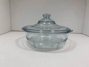1950s Fire King Sapphire Blue Philbe Casserole Dish with Lid - Mid-Century Elega - Picture 1 of 10
