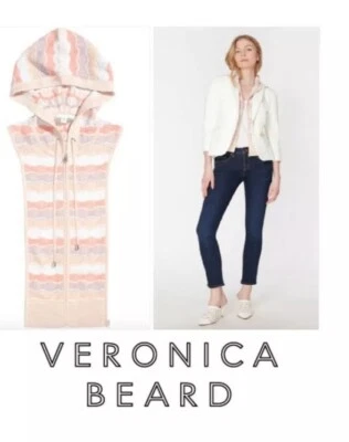 NUEVO CON ETIQUETAS $295 VERONICA BARBA SUDADERA CON CAPUCHA LUPA Pastel Suéter Dickey Chaqueta blazer inserción Foto 1 de 4