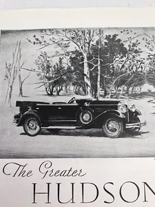 The Greater Hudson Vtg 1929 Advertising Art Print Ad Automobile Car - Picture 1 of 3