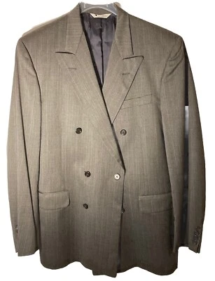 Blazer AQUASCUTUM London Regent Doble Pecho-Lana Fina-Gris-Hecho en EE. UU.-Talla 44R Foto 1 de 4