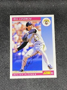 Bill Landrum Pittsburgh Pirates 1992 Score Signed Auto Card #196 ~ COA - Picture 1 of 3