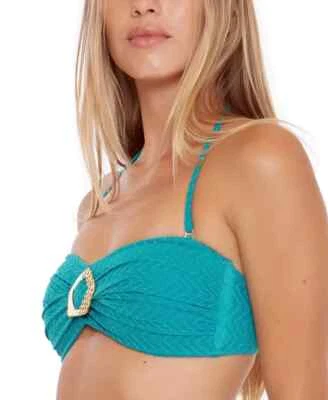 Top de bikini Trina Turk Empire con hebilla bandeau para mujer (marino, 2) Foto 1 de 4