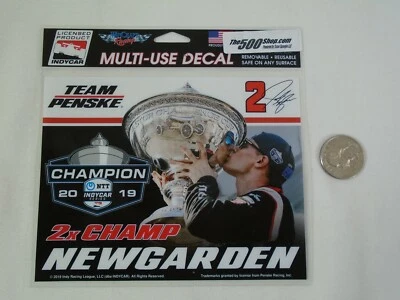 2019 NTT Indycar Series 2x Champion Josef Newgarden Team Penske Collector Decal - Image 1 of 4