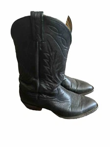 Vintage Nocona Deertan schwarz Leder Cowboystiefel Herren Größe 9,5D - Bild 1 von 7