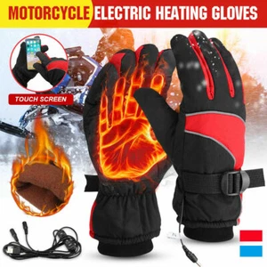 Electric USB Heated Gloves Warmer Hand Rechargeable Outdoor Motorcycle Mittens - Imagen 1 de 14