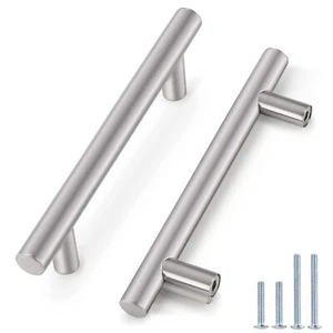 4 Inch/102mm Brushed Nickel Cabinet Pulls Round Tube Bar Drawer Handles Moder... - Picture 1 of 5