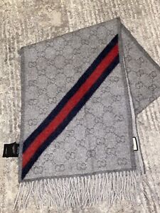 Gucci wool scarf - Unisex Gray/Black SC  Nikky  Authentic Worn Once! EUC