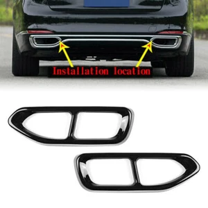 2x Embellecedores de escape negros cubierta de acero inoxidable escape para BMW Serie 7 G11 G12 16-18 - Imagen 1 de 6