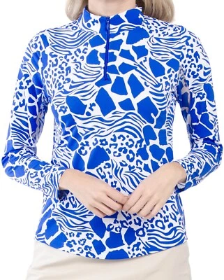 Top IBKUL Icefil Cuello Simulado Manga Larga UPF50 XL Azul Blanco Estampado Animal Foto 1 de 2