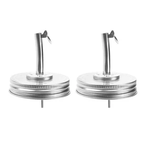 2 Pcs Tin Lids Pour Spouts Cup Lid With Spout Stainless Can Covers - Picture 1 of 12