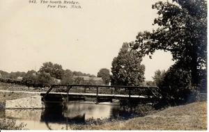 Antigua RPPC The South Bridge PAW PAW Michigan PC Foto Real - Imagen 1 de 2