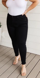 Judy Blue Jeans Size 14W High Rise Skinny Fit Dark Wash Black JB88757 - Picture 1 of 6