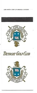 Detroit Golf Club Vintage Matchbook Cover - Picture 1 of 2