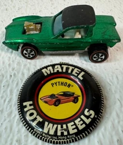 1967 HOT WHEELS REDLINE PYTHON WHT Interior  GREEN Hong Kong W Badge - Picture 1 of 11