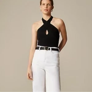 J Crew Stretch Neckholder Tank Top Damen Large schwarz - Bild 1 von 7