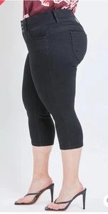 YMI WannaBettaButt / Denim Stretch Capri Black Cropped Jeans / Womens Size 14 - Bild 1 von 7