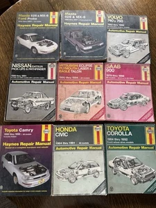 Lot of 9 Haynes Car Vehicle Repair Manuals Mazda Volvo Nisson Toyota Saab Honda - Picture 1 of 11