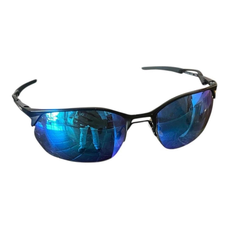 OAKLEY OO4145-0460 136 WIRE TAP 2.0 BLUE MIRROR GRAY SHADE LENS SPORT GLASSES - Image 1 of 4