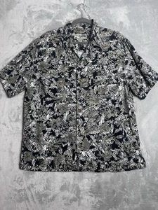 Havana Jacks Cafe Shirt Mens Large Hawaiian Floral Tropical Button Camp Rayon - Picture 1 of 10