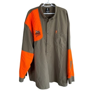 Browning Padded Shooting Shirt Mens 4XL Quail Embroidery Vented Tan Blaze - Picture 1 of 6