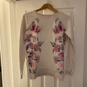 Joules Irene womens pale pink floral print sweatshirt size 8 - Picture 1 of 5