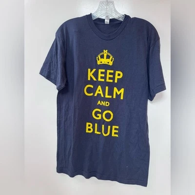 University of Michigan Keep Calm and Go Blue Shirt Medium Gold NEW Wolverines - Image 1 of 4