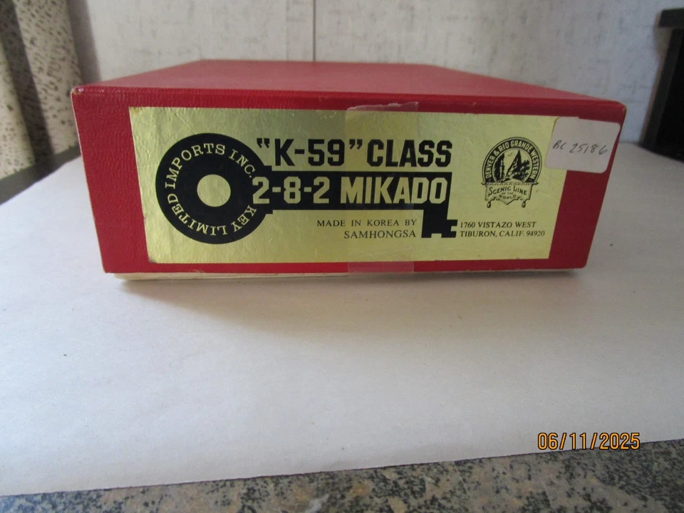 Key Limited, HO, Mikado 2-8-2 K-59 Class Empty Box for a Brass Loco - Image 1 of 4