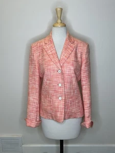 Bernard Zins Paris Women's Pink Tweed Jacket Size 10 - Picture 1 of 10