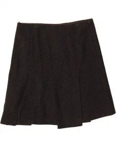 BENETTON Womens Low Waist A-Line Skirt IT 44 Medium W32 Grey Pinstripe DL19 - Picture 1 of 4